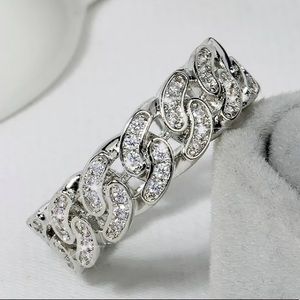 NEW ETERNITY 925 STERLING SILVER DIAMOND BAND RING